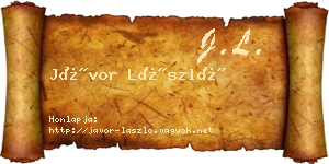 Jávor László névjegykártya