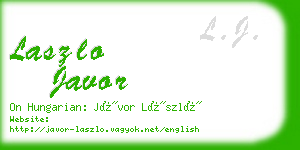 laszlo javor business card